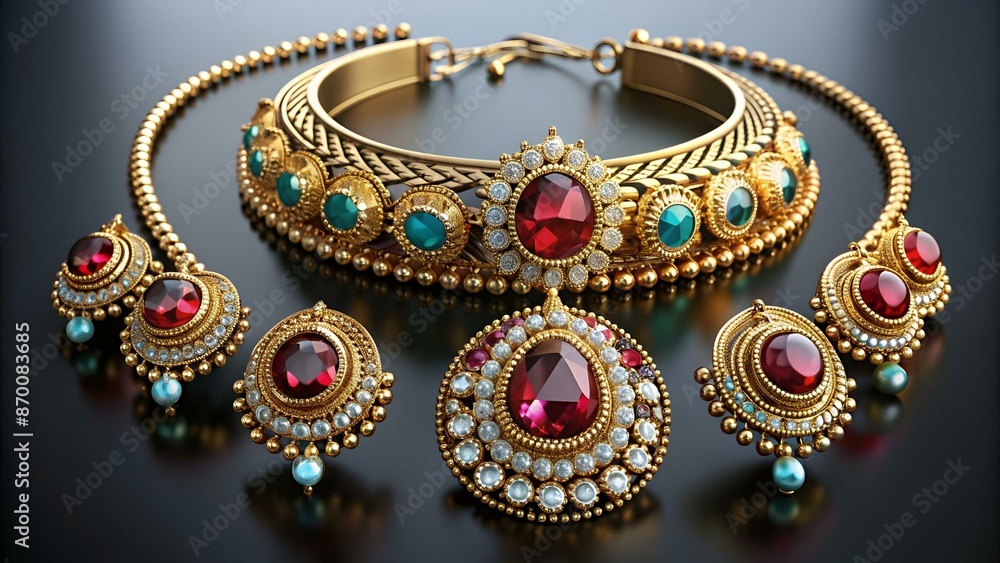 Jewelry isolated on background. 3d rendering - illustration Jewelry isolated on background. 3d rendering - illustration