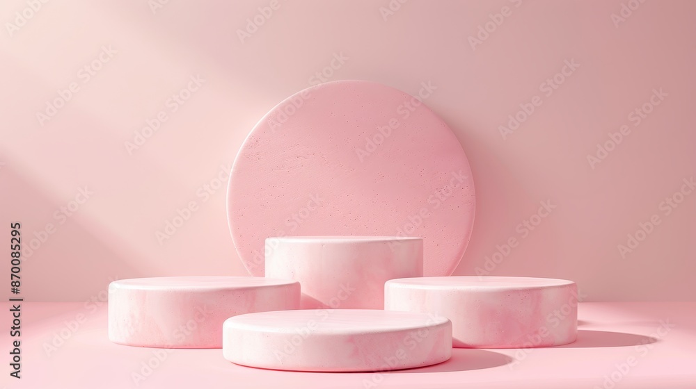 Minimalistic podium with rounded edges on a soft pastel background, illustration background Minimalistic podium with rounded edges on a soft pastel background, illustration background