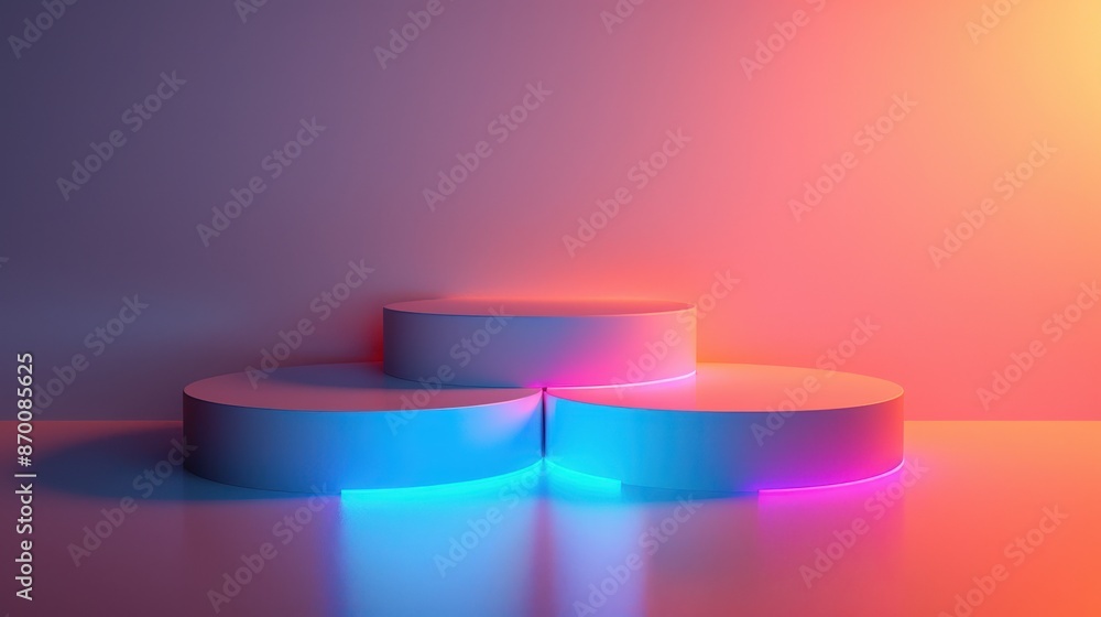 Sleek podium design with soft rounded edges on a gradient background, illustration background Sleek podium design with soft rounded edges on a gradient background, illustration background