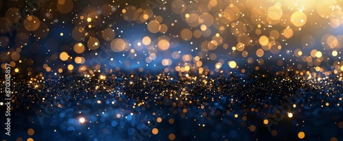 Abstract Blue And Gold Bokeh Background