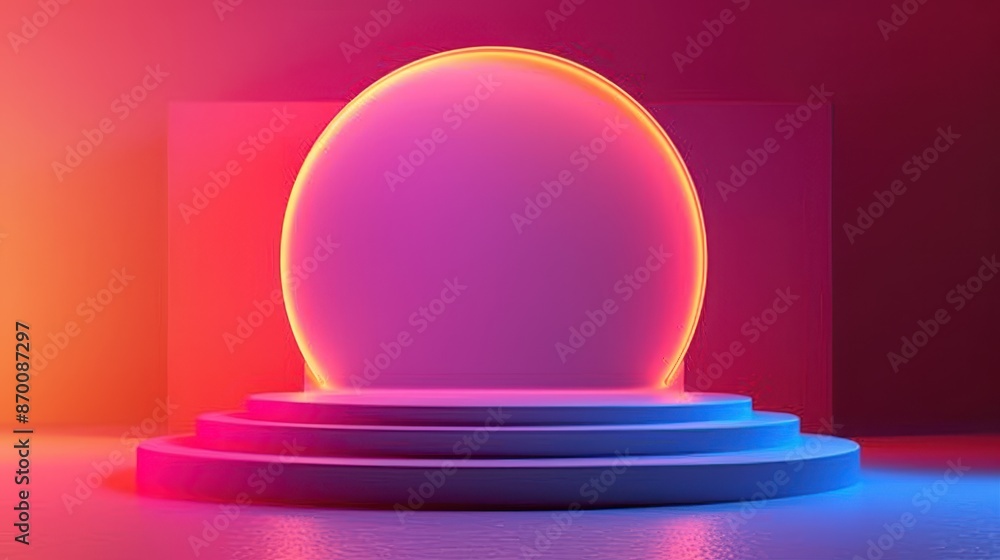 Stylish rounded podium with a gradient backdrop, illustration background Stylish rounded podium with a gradient backdrop, illustration background