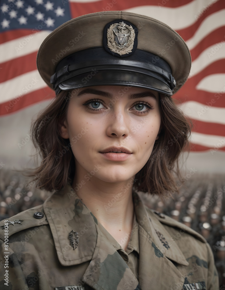 portrait of a woman in military uniform portrait of a woman in military uniform