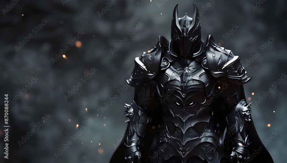 Fototapeta premium Fantasy evil dark lord with black armor