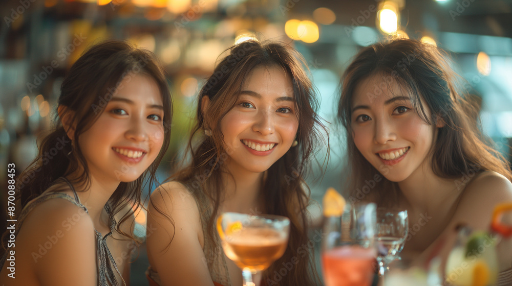 バーカウンターで女子会 バーカウンターで女子会