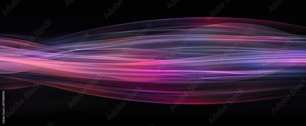 Wavy colorful lines on a black background. AI. Wavy colorful lines on a black background. AI.