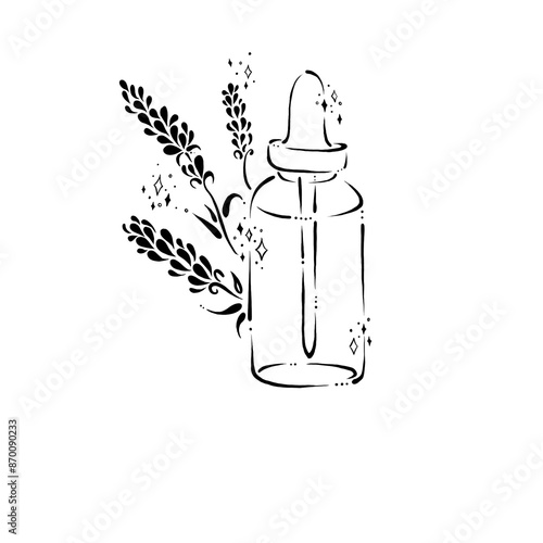 Ilustración lavanda hierba medicinal natural flores de Bach