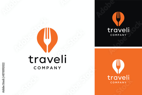 Food location vector logo design inspiration	