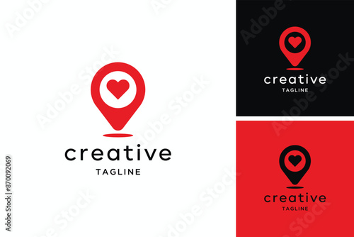 Heart , love location vector logo design inspiration	