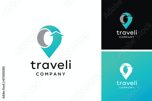 travel location vector logo design inspiration	