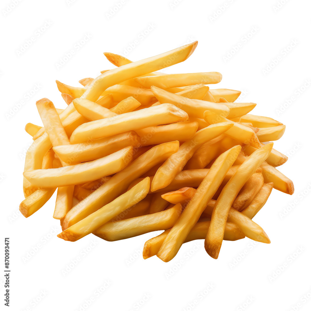 French fries isolate on transparent png.