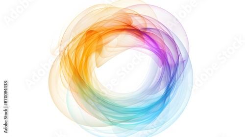 Vector abstract circles lines round frame colorful rainbow isolated on white background with empty space for text