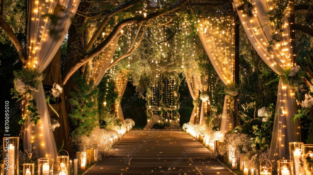 Fototapeta premium Very beautiful and aesthetic outdoor wedding decorations