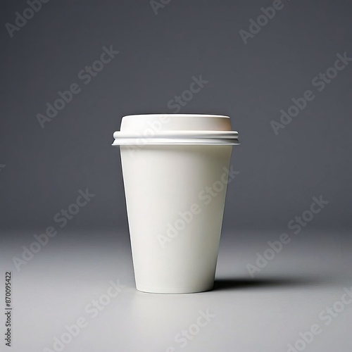 the AI Image Generator, paper cup mockup on a white background, minimalism,