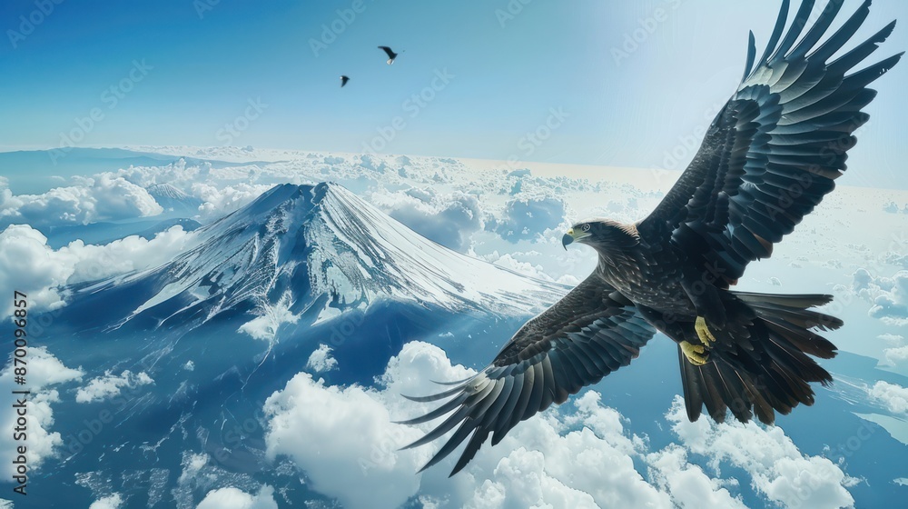 Obraz premium Eagle soaring in the sky