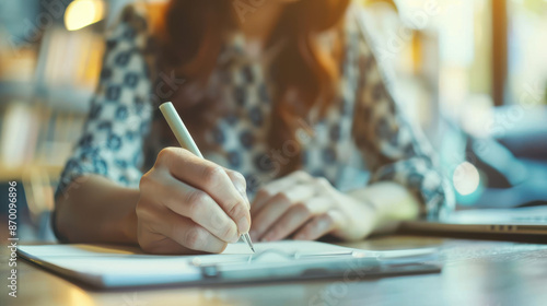 Wallpaper Mural An employee taking notes during a team meeting, highlighting the importance of effective communication Torontodigital.ca