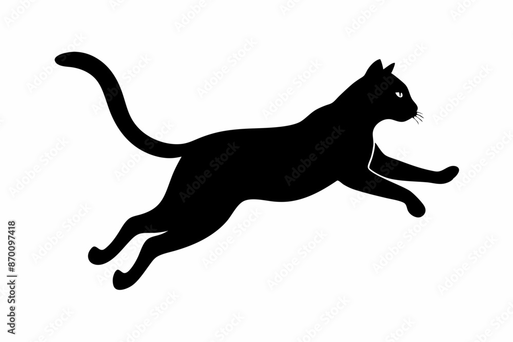 jumping cat silhouette vector illustration jumping cat silhouette vector illustration