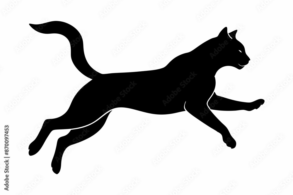 jumping cat silhouette vector illustration jumping cat silhouette vector illustration