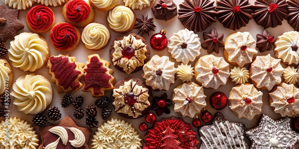 christmas cookies in a variety of shapes, colors and flavors christmas cookies in a variety of shapes, colors and flavors