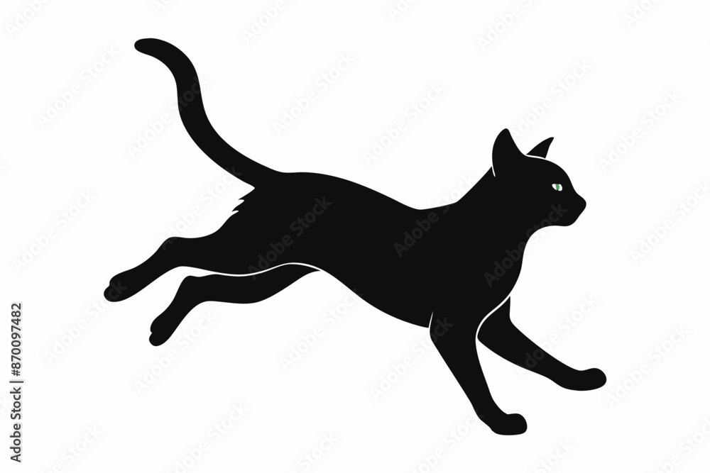 Fototapeta premium jumping cat silhouette vector illustration