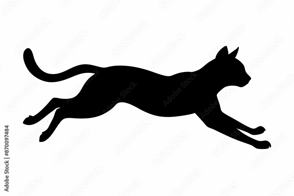jumping cat silhouette vector illustration jumping cat silhouette vector illustration