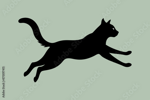 jumping cat silhouette vector illustration
