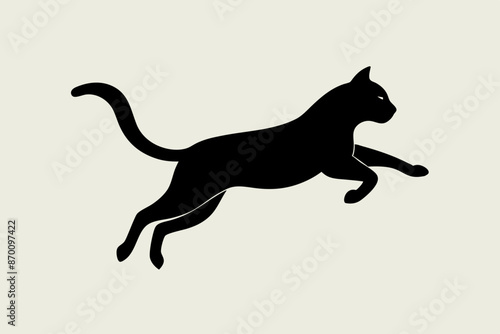 jumping cat silhouette vector illustration