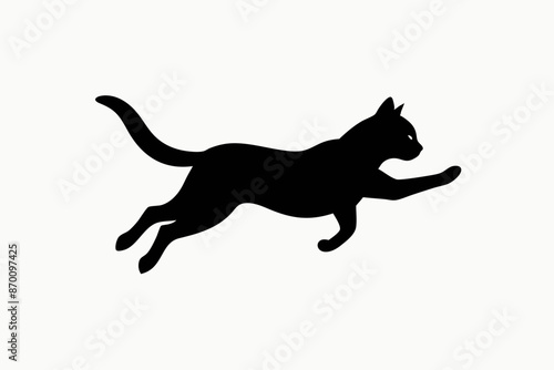 jumping cat silhouette vector illustration