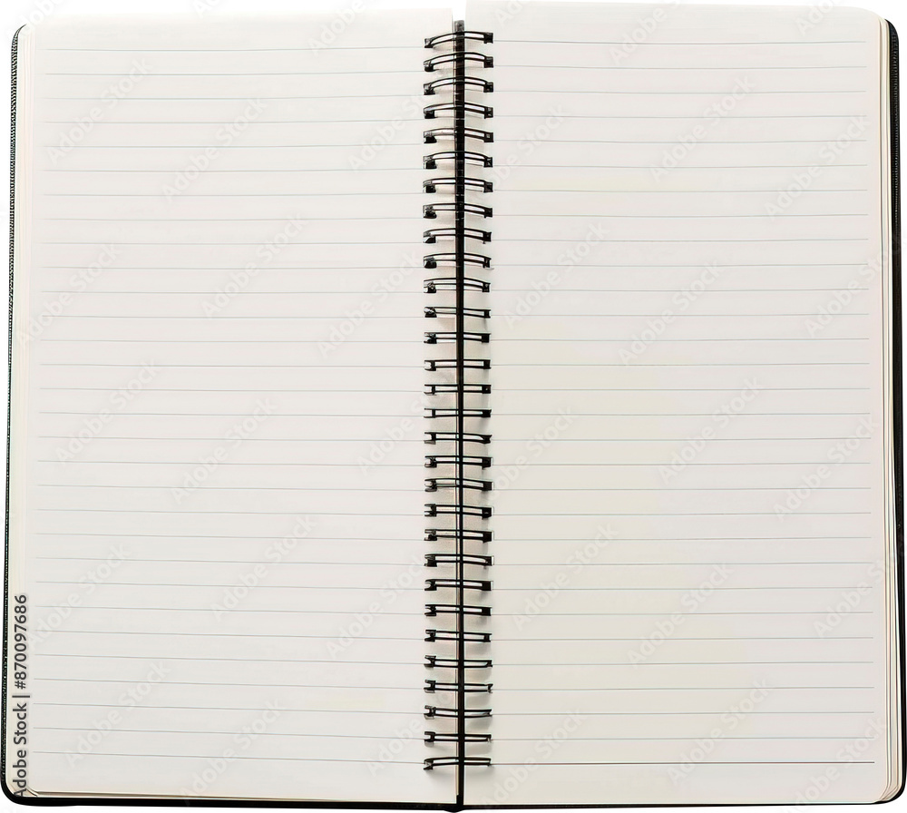 Open notebook isolated on transparent background. PNG Open notebook isolated on transparent background. PNG