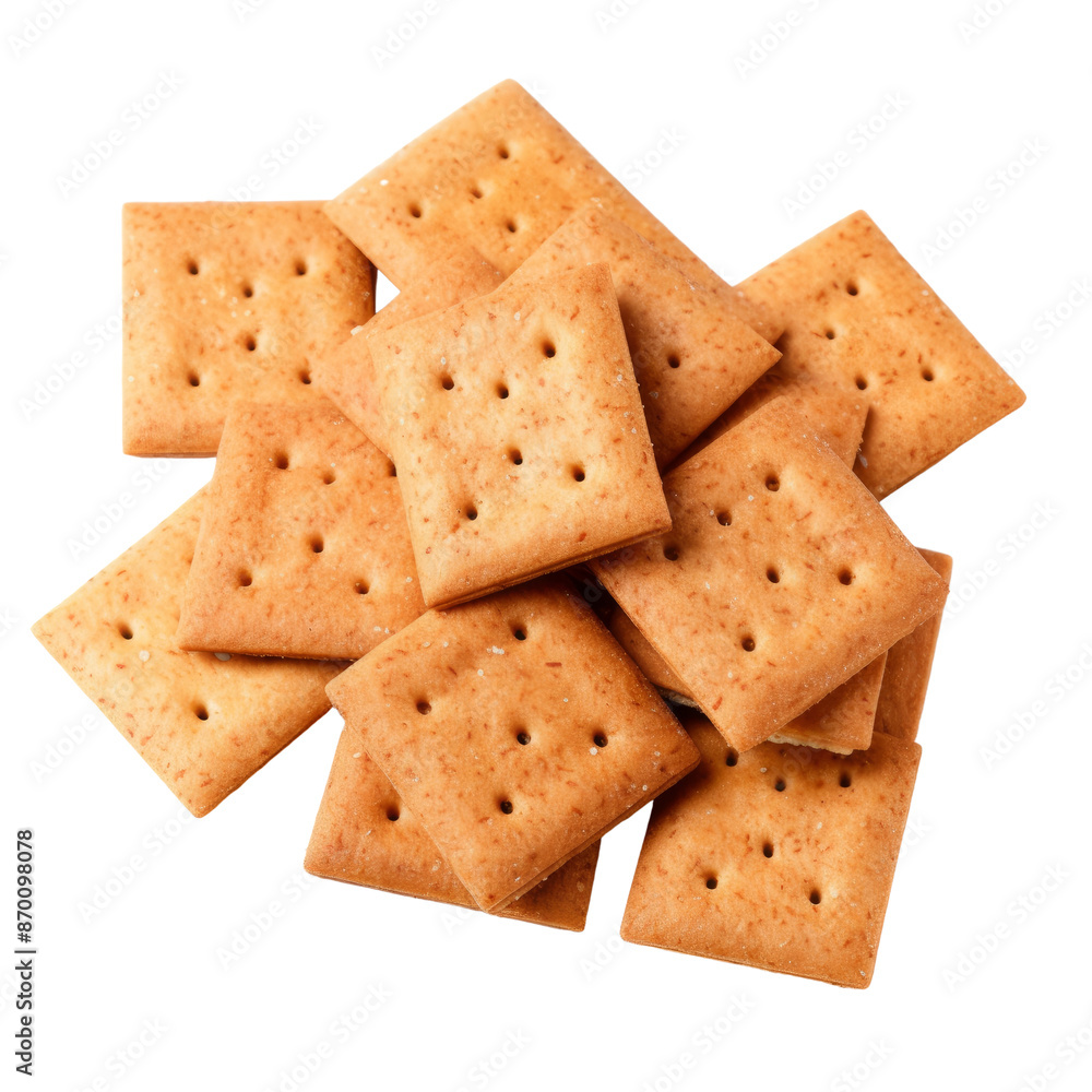 Stack of crackers isolate on transparent png. Stack of crackers isolate on transparent png.