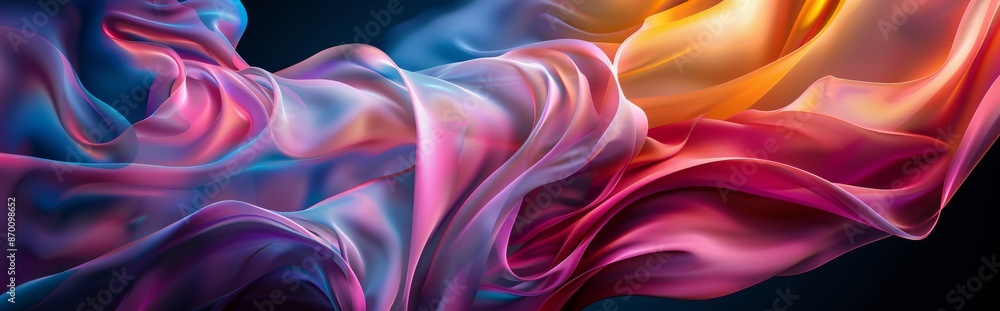 Colorful flowing fabric in an abstract design Colorful flowing fabric in an abstract design