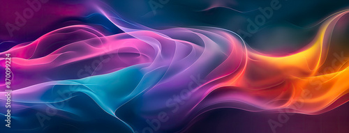 Wallpaper Mural Abstract background with vibrant bright colors and wavy lines , blue, purple, orange, pink, red, yellow , design for banner for poster or presentation.  Torontodigital.ca
