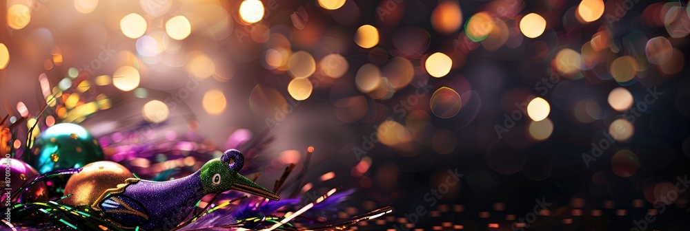Mardi Gras banner concept with copy space in purple, green, and gold Mardi Gras banner concept with copy space in purple, green, and gold