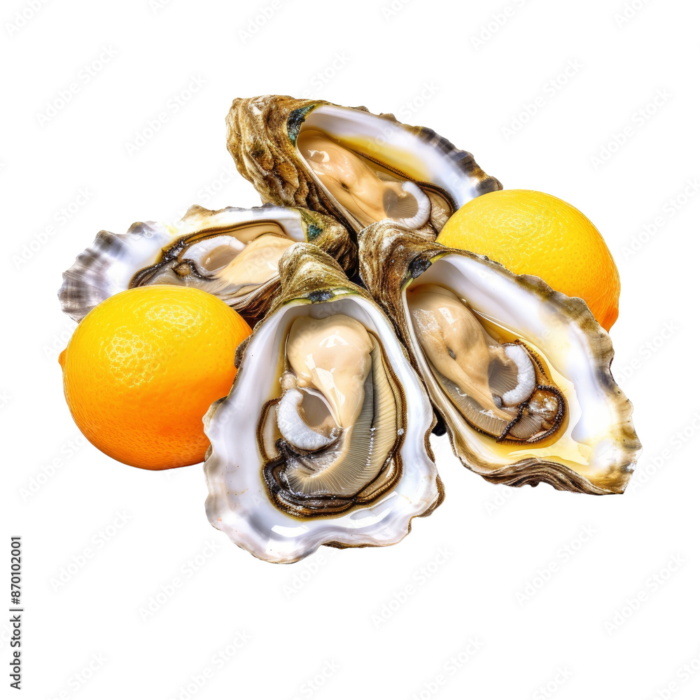 Naklejka premium Oysters isolate on transparent png.