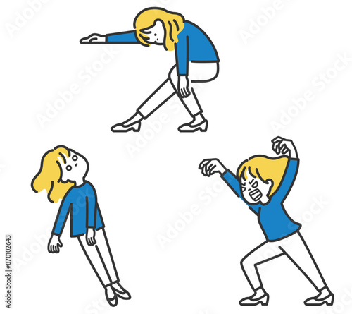 精神的に不安定な女性のイラスト