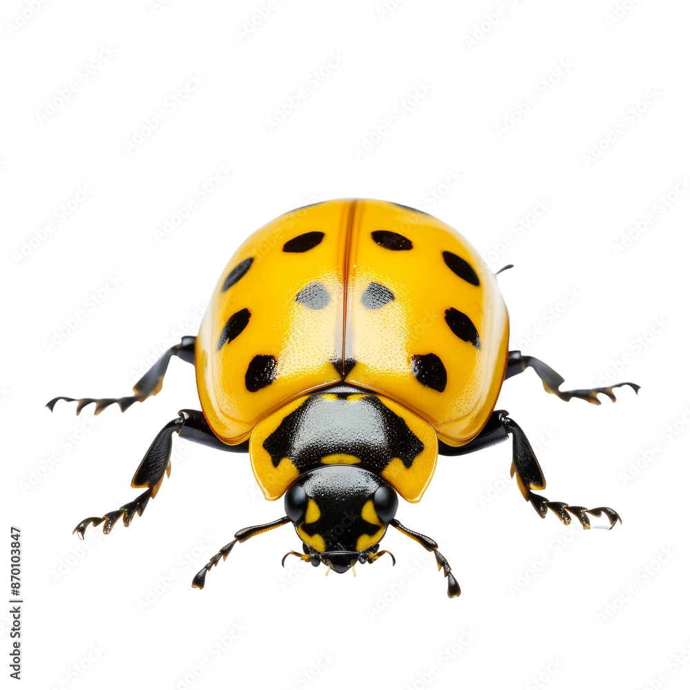 Yellow ladybug isolate on transparent png.
Yellow ladybug isolate on transparent png.