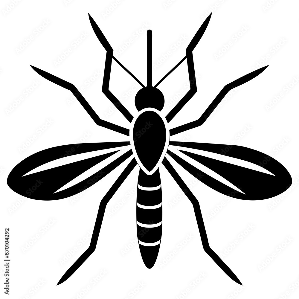 Mosquito icon logo vector art illustration on white background. Mosquito icon logo vector art illustration on white background.