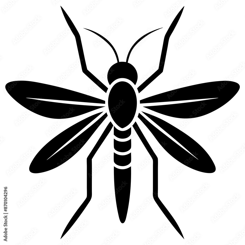 Mosquito icon logo vector art illustration on white background. Mosquito icon logo vector art illustration on white background.