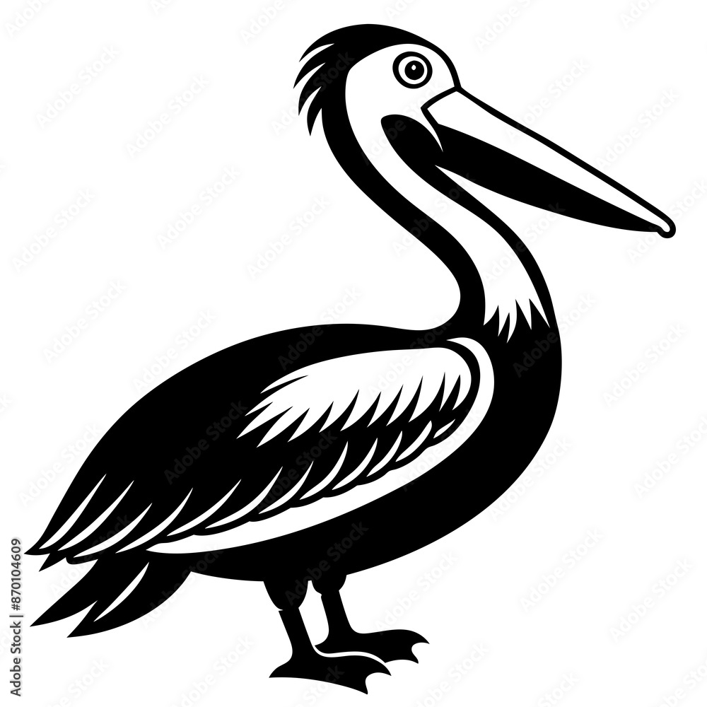 Pelican icon silhouette vector art illustration Pelican icon silhouette vector art illustration