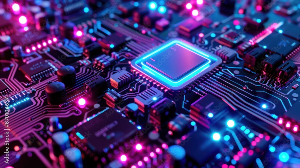 bright colorful computer circuit board bright colorful computer circuit board