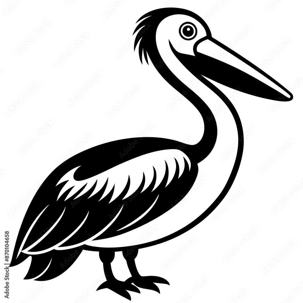 Pelican icon silhouette vector art illustration Pelican icon silhouette vector art illustration