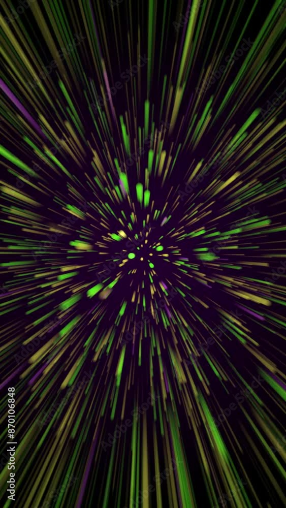 宇宙空間や時間をワープする映像(ピンク&グリーン&イエロー)