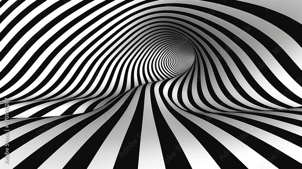 Black and white stripes, wavy optical illusion. Black and white stripes, wavy optical illusion.
