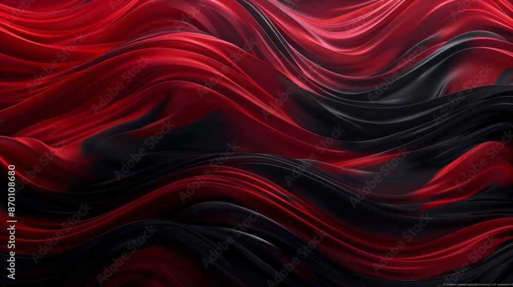 Bold and dynamic waves of crimson and black, dramatic effect. Bold and dynamic waves of crimson and black, dramatic effect.