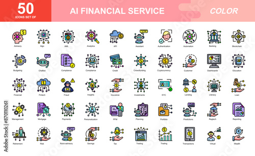 AI Financial Services icon set