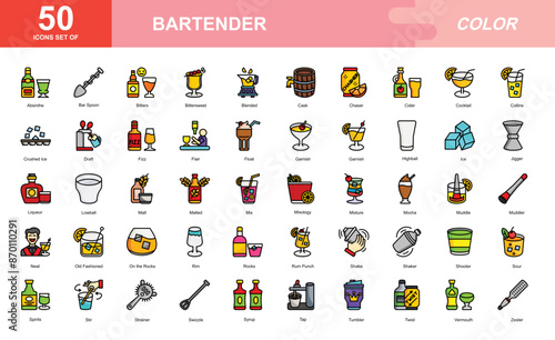 Bartender icon set