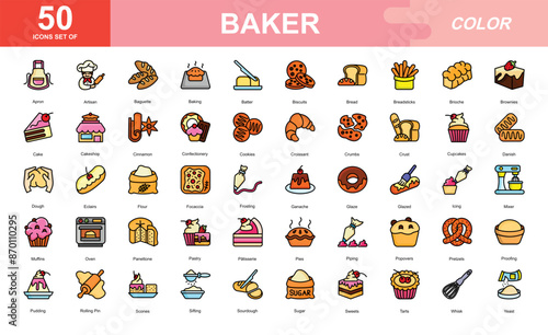 Baker equiment icon set
