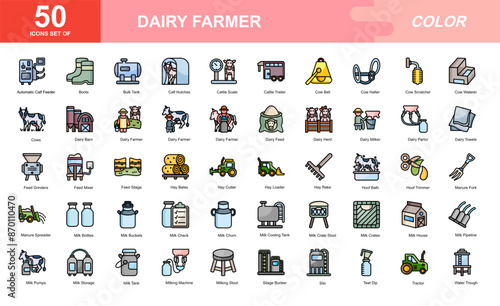 Dairy Farmer icon set