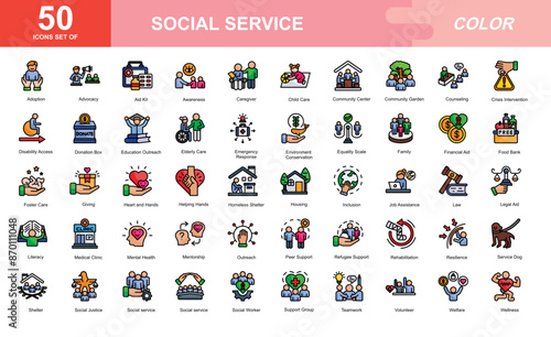 Social Service icon set