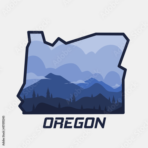 vector of oregon mountain scenery perfect for print, sticker, apparel, etc
