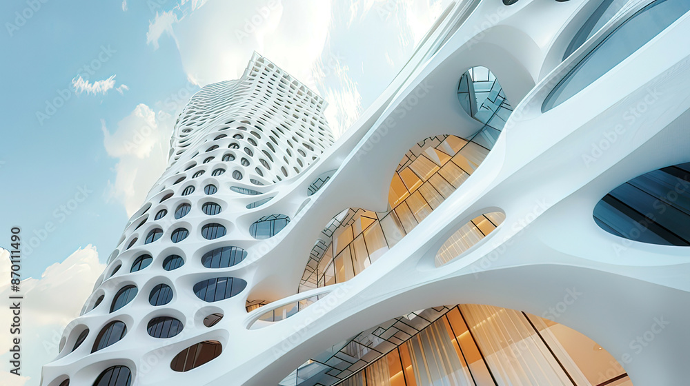 Obraz premium Nanotechnology in energy-efficient buildings high detail innovative architecture